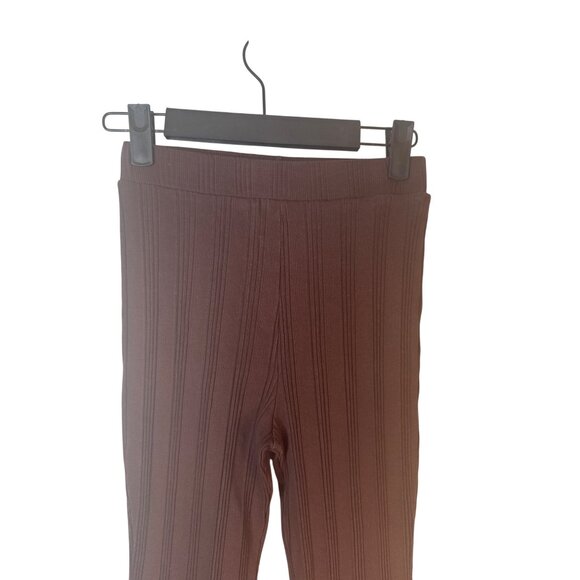 2/$30 ZARA Medium Womens Brown Ribbed Flare Pants - Picture 6 of 13